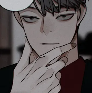 🥀 anime, man, thinking, character, manga telegram sticker