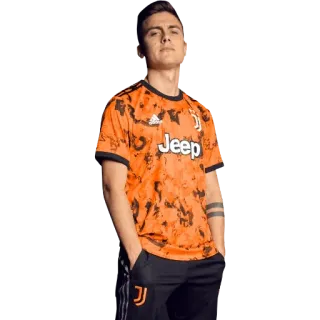 🙂 Jeep soccer player, Paulo Dybala, football, Juventus, orange, athlete telegram sticker