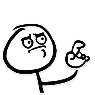 👆 คนไม้ขีด, การ์ตูน, ท่าทาง, ประชดประชัน, สงสัย, กังขา telegram sticker