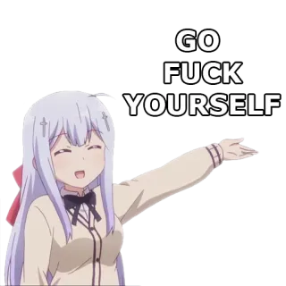 🙂 GO FUCK YOURSELF Anime, Lời lăng mạ, Tục tĩu, Xúc phạm, Phim hoạt hình telegram sticker