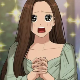 🛍 Cartoon, Anime, Frau, Überrascht, Augen, Süß telegram sticker
