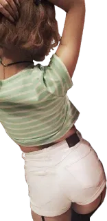 🍑 kobieta, szorty, tors, widok z tyłu, casual, moda telegram sticker