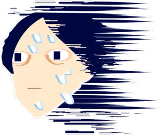 😓 动漫, 角色, 汗, 脸 telegram sticker