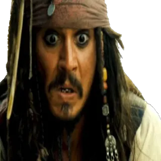 😳 Jack Sparrow Pirates of the Caribbean bajak laut, kapten, Johnny Depp, film, lucu telegram sticker