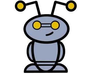 🤓 robot, kartun, android, antena, ramah telegram sticker