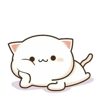 ☺ 고양이, 귀여운, 카와이, 스티커, 흰 고양이, 동물 telegram sticker