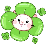 🍀 semanggi, kelinci, kartun, lucu, shamrock, beruntung, kawaii, hewan whatsapp sticker