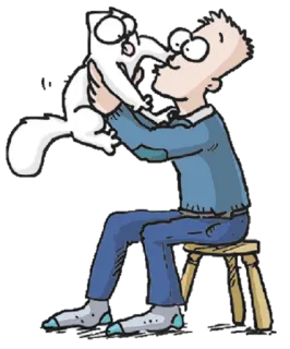 😍 Simon's Cat cat, boy, cartoon, pet, friend whatsapp sticker