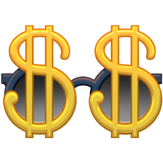 🎭 Dollarzeichen, Geld, Brille, Reichtum, Reich, Finanzen whatsapp sticker