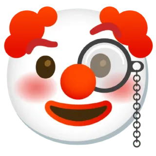 🧐 clown, emoji, monocle, face, cartoon, funny telegram sticker