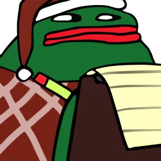 🤔 Pepe the Frog 佩佩, 青蛙, 圣诞节, 圣诞帽, 列表, 绘画 whatsapp sticker
