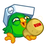 🥴 RUM loro, ron, pirata, alcohol, pájaro, dibujo animado telegram sticker