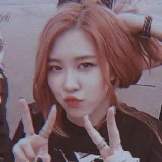 🐿️ donna, segno di pace, coreano, asiatico, celebrità, donna telegram sticker