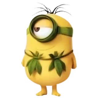 ☺️ Minion Despicable Me minion, cartoon, character, yellow, hawaiian telegram sticker