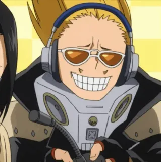 🎭 Present Mic My Hero Academia Аниме, Моя геройская академия, Present Mic, Персонаж, Наушники, Микрофон whatsapp sticker