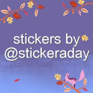 📲 stickers by @stickeraday autocollant, écureuil, feuilles whatsapp sticker