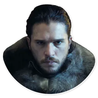 😐 Jon Snow Game of Thrones Jon Snow, Game of Thrones, HBO, Winterfell, Kit Harington, Fantasy, Personage whatsapp sticker