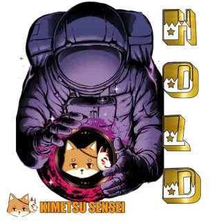 ✊ KIMETSU SENSEI astronot, rubah, luar angkasa, Kimetsu Sensei, binatang, ilustrasi, helm telegram sticker