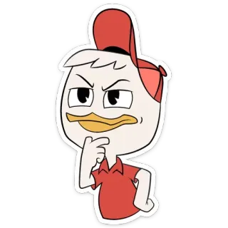🤔 Dewey Duck DuckTales Kartun, Bebek, Karakter, Berpikir, Ekspresi, Animasi whatsapp sticker