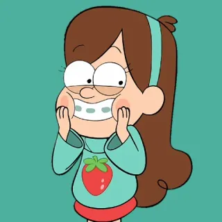🙉 Mabel Pines Gravity Falls cartoon, Mabel Pines, Gravity Falls, animated, strawberry, sweater telegram sticker
