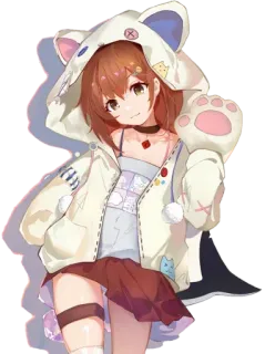 😸 Anime, Ragazza, Kawaii, Carino, Cartone animato, Personaggio, Manga telegram sticker