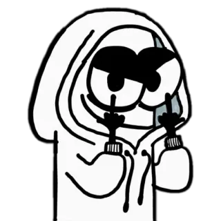 🖕 Dessin animé, Sweat à capuche, Doigt d'honneur, Offensant, Geste, Sticker telegram sticker