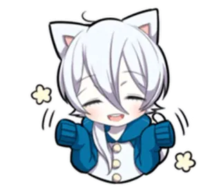 😝 Anime, Kawaii, Orecchie da gatto, Carino, Chibi telegram sticker