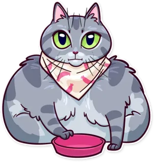 🍽 cat, pet, animal, cute, bandana telegram sticker