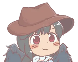 🤠 anime, kawaii, cute, chibi, hat, cartoon telegram sticker