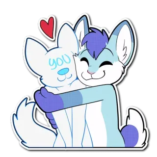 🤗 you furry, hug, cute, animal, love, cartoon telegram sticker