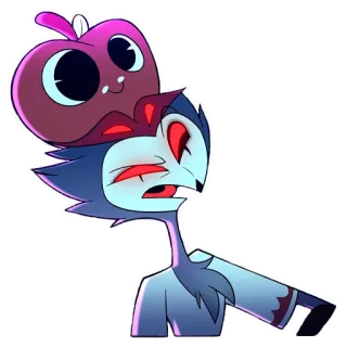 😳 Stolas Helluva Boss burung hantu, iblis, kartun, animasi, Helluva Boss, Stolas telegram sticker