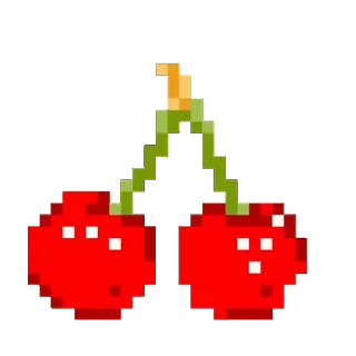 🌟 cherries, fruit, pixel art, pixel, red, food telegram sticker