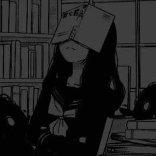 🎧 Anime, Scolara, Libro, Biblioteca, Studio, Studente telegram sticker