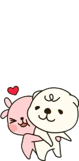 ❤️ cute, cartoon, animals, bear, rabbit, love, friendship, hug telegram sticker