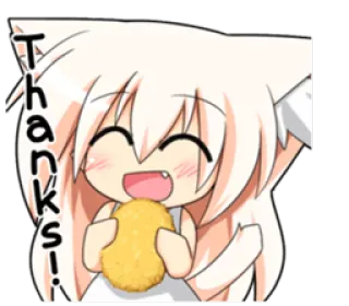 ☺️ Thanks! anime, thanks, cute, chicken nugget whatsapp sticker
