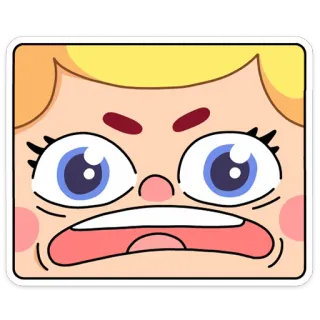 😳 Kartun, Marah, Wajah, Ekspresi, Karakter, Stiker whatsapp sticker