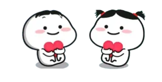🧸 love, heart, couple, cartoon, cute telegram sticker