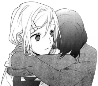 😞 anime, manga, hug, friendship, girls whatsapp sticker