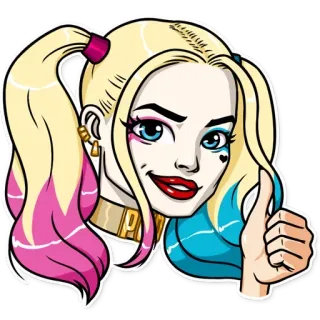 👍 Harley Quinn dc comics, злодей, мультфильм, харли квинн, женщина telegram sticker