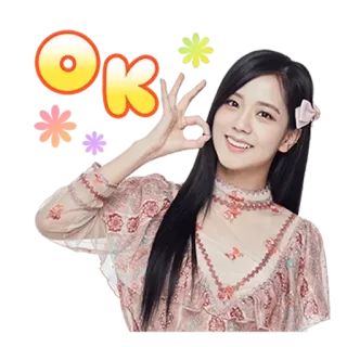 👌 OK ok, zustimmung, geste, frau, kpop, positiv whatsapp sticker