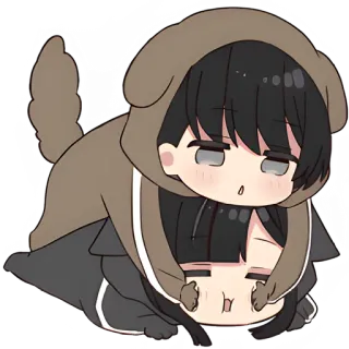 🥰 Kreskówka, Pies, Anime, Słodkie, Chibi, Kawaii, Naklejka whatsapp sticker