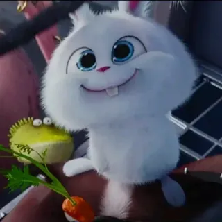 🤧 Snowball The Secret Life of Pets conejo, lindo, animal, mascota, dibujo animado, esponjoso, suave telegram sticker
