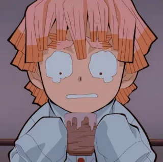 😭 Zenitsu Agatsuma Demon Slayer Anime, Demon Slayer, Zenitsu, Assustado, Chorando, Personagem, Mangá whatsapp sticker