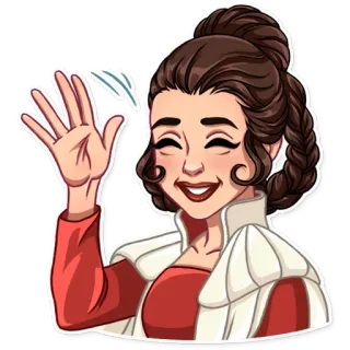 👋 женщина, машет, привет, улыбка, мультфильм telegram sticker