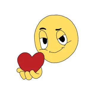😘 Emoji, Coração, Amor, Afeição, Rosto, Amarelo whatsapp sticker