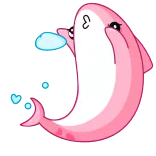 😘 lumba-lumba, merah muda, imut, binatang, kartun, hati, cinta whatsapp sticker
