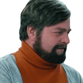 🥲 Zach Galifianakis 俳優, コメディアン, ひげ, ポートレート, 面白い telegram sticker
