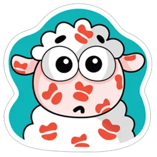 😊 sheep, cute, animal, cartoon whatsapp sticker