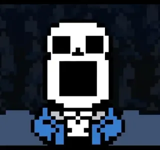 😨 Sans Undertale video game, kerangka, pixel art, karakter, lucu telegram sticker