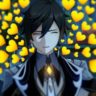 💛 Zhongli Genshin Impact anime, game, hearts, love, character telegram sticker